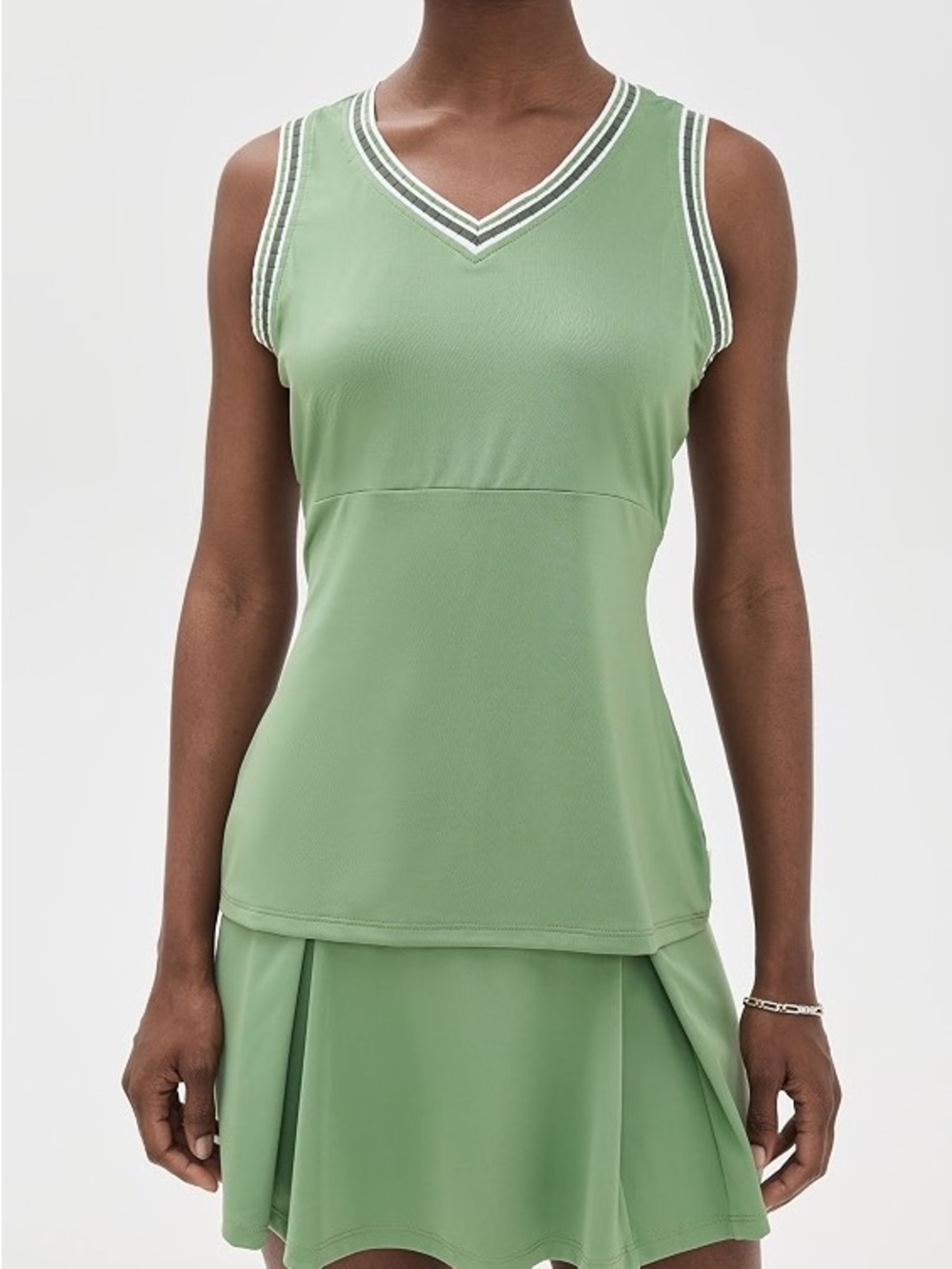 NWT Head Sportswear
x Veronica Beard Spin Striped-Trim Tank Top